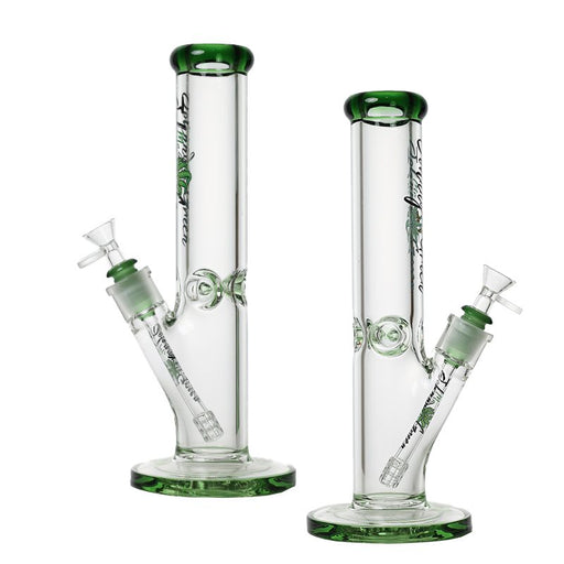 Johnny Green 12″ 9mm Straight Tube with Grid Percolator Slide – Green (MJG-012) Bongs Canadian Distributor