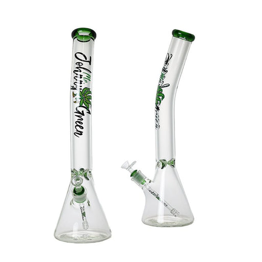Johnny Green | 20″ 9mm Beaker Bent Neck with Grid Percolator Slide – Green (MJG-009) Bongs Canadian Distributor