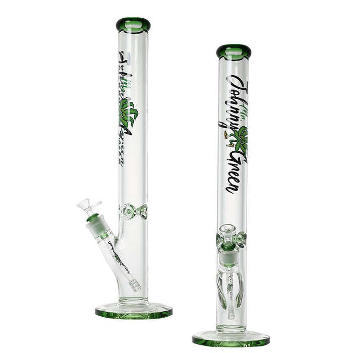 Johnny Green | 20″ 9mm Straight Tube with Grid Percolator Slide – Green (MJG-014) Glass Bong Canadian Distributor