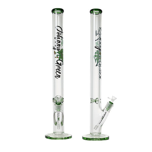 Johnny Green | 24″ 9mm Straight Tube with Grid Percolator Slide – Green (MJG-015) Bongs Canadian Distributor