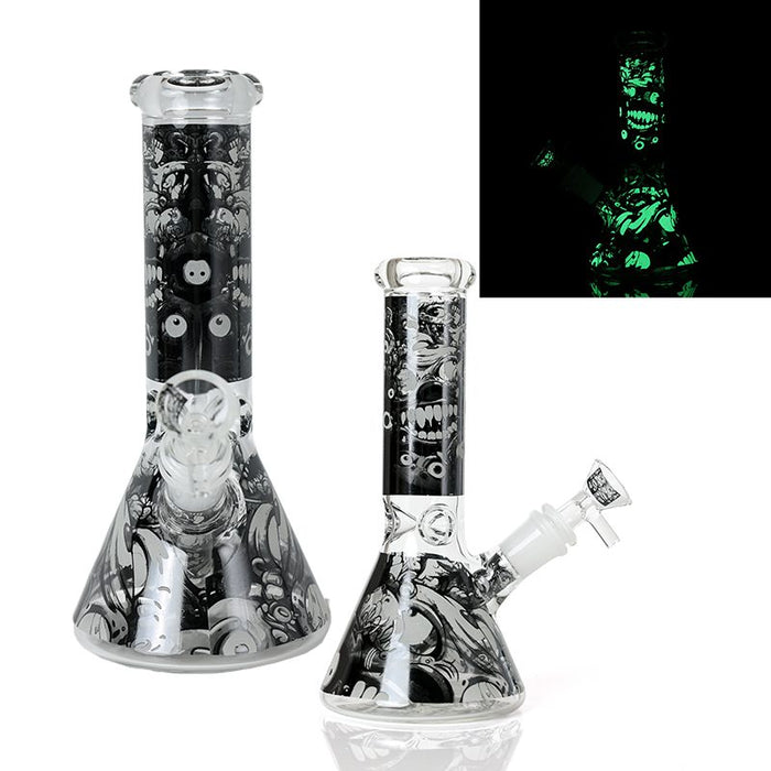 8″Glow In The Dark Glass bong – Assorted (CDGlOW-001-15)-Box of 15 Glass Bong Canadian Distributor