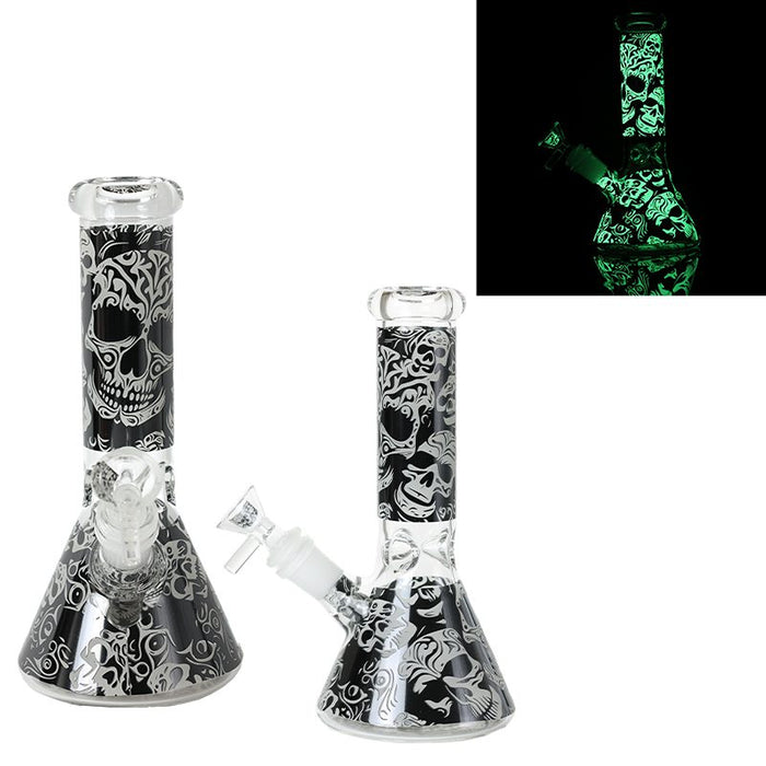 8″Glow In The Dark Glass bong – Assorted (CDGlOW-001-15)-Box of 15 Glass Bong Canadian Distributor