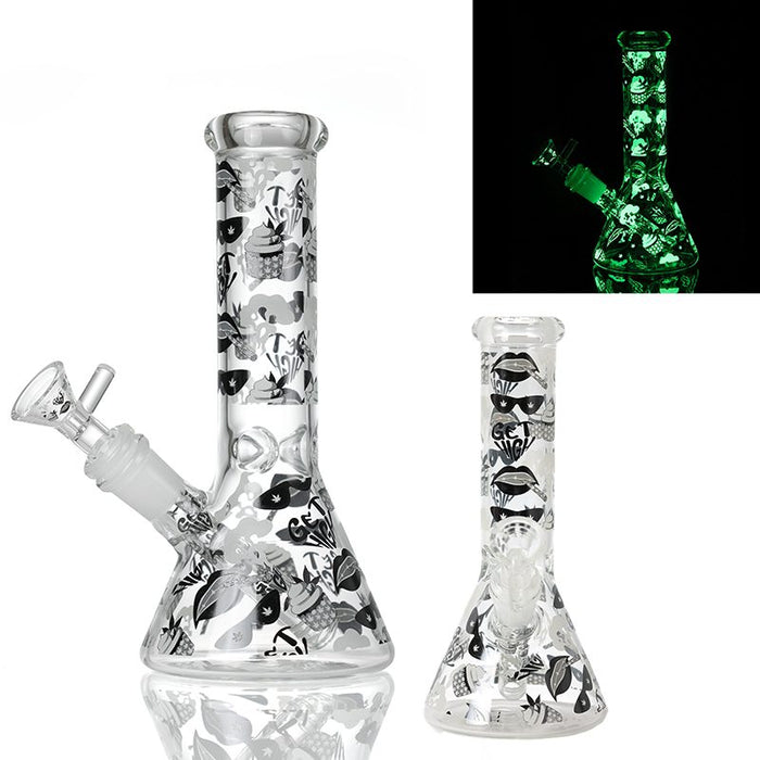 8″Glow In The Dark Glass bong – Assorted (CDGlOW-001-15)-Box of 15 Glass Bong Canadian Distributor