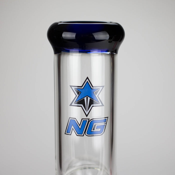NG | 12" Zong Straight Bong – Colored Base & Slitted Downstem [G1103] Glass Bong High-End Brands Glass