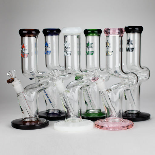 NG | 12" Zong Straight Bong – Colored Base & Slitted Downstem [G1103] Bongs High-End Brands Glass