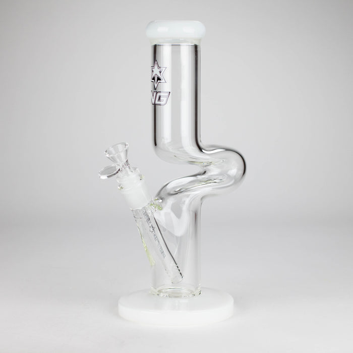 NG | 12" Zong Straight Bong – Colored Base & Slitted Downstem [G1103] Glass Bong High-End Brands Glass WHITE