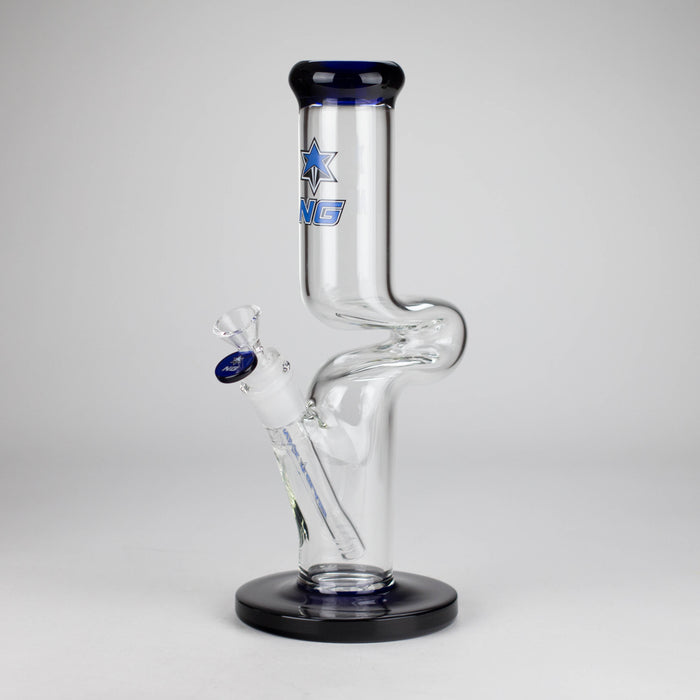 NG | 12" Zong Straight Bong – Colored Base & Slitted Downstem [G1103] Glass Bong High-End Brands Glass BLUE