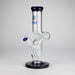 NG | 12" Zong Straight Bong – Colored Base & Slitted Downstem [G1103] Glass Bong High-End Brands Glass BLUE