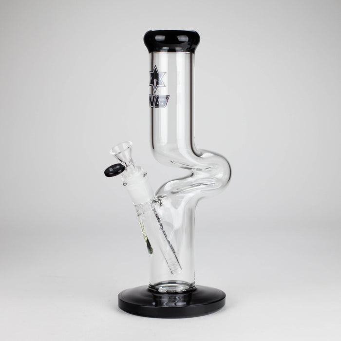NG | 12" Zong Straight Bong – Colored Base & Slitted Downstem [G1103] Glass Bong High-End Brands Glass BLACK