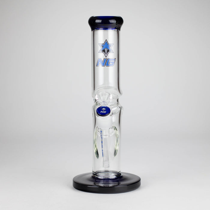 NG | 12" Zong Straight Bong – Colored Base & Slitted Downstem [G1103] Glass Bong High-End Brands Glass