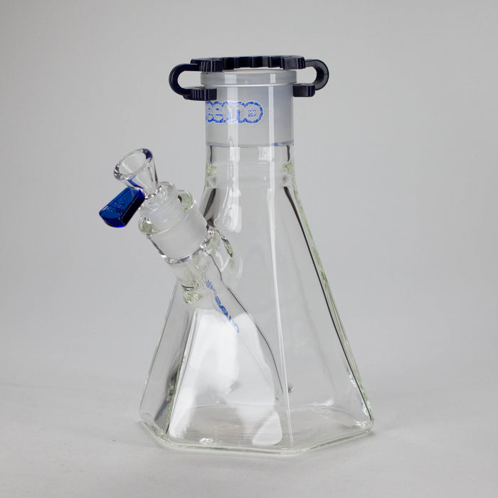 Preemo | 8" Hexagonal Beaker Base – 7mm Thick Geometric Glass [P028] Bongs preemo BLUE