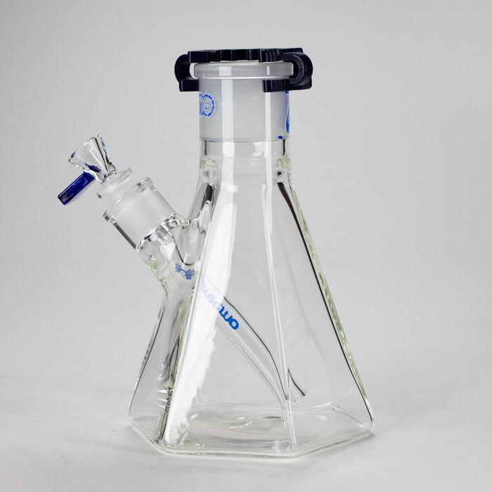 Preemo | 8" Hexagonal Beaker Base – 7mm Thick Geometric Glass [P028] Bongs preemo