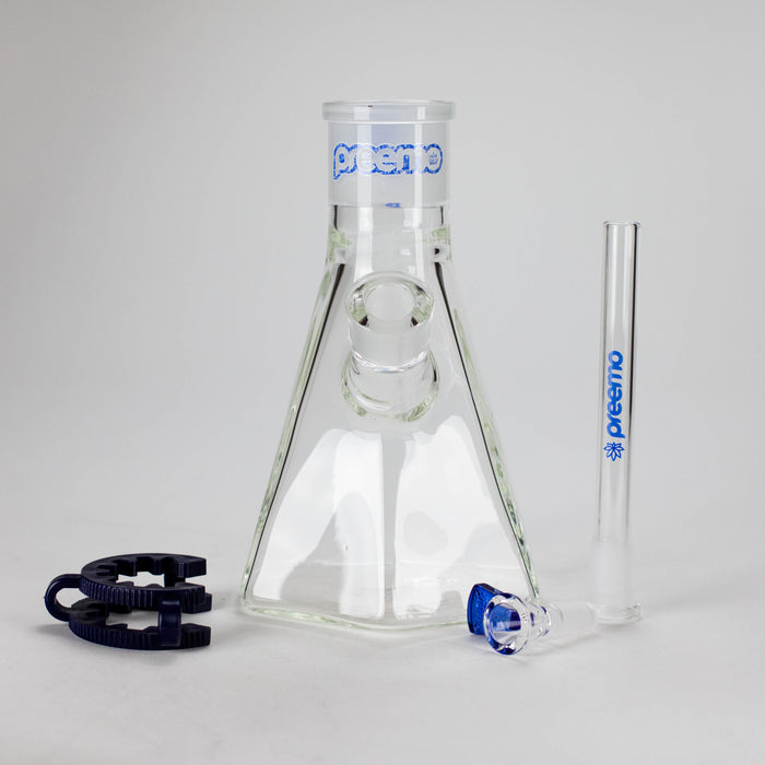 Preemo | 8" Hexagonal Beaker Base – 7mm Thick Geometric Glass [P028] Bongs preemo