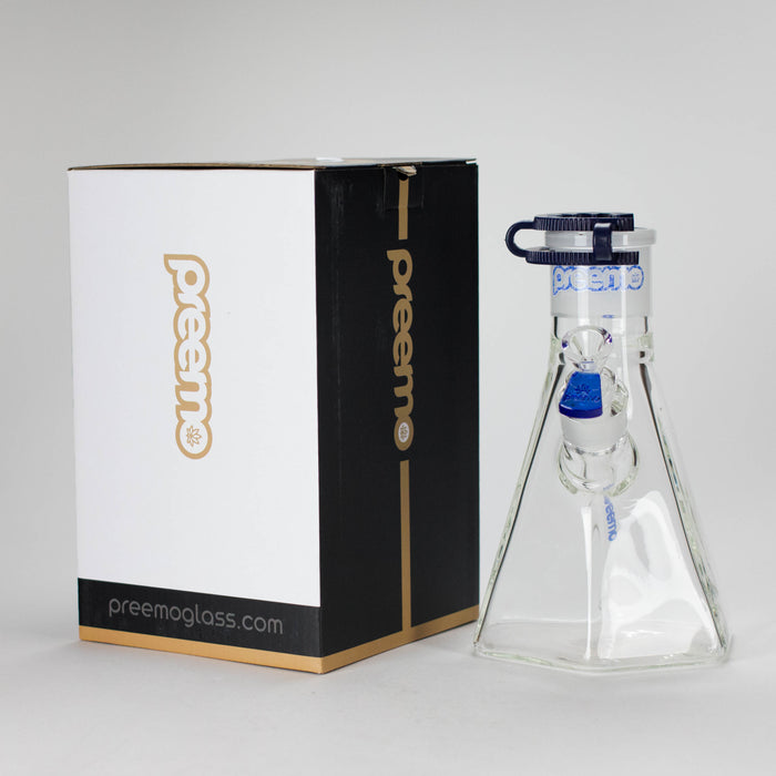Preemo | 8" Hexagonal Beaker Base – 7mm Thick Geometric Glass [P028] Bongs preemo