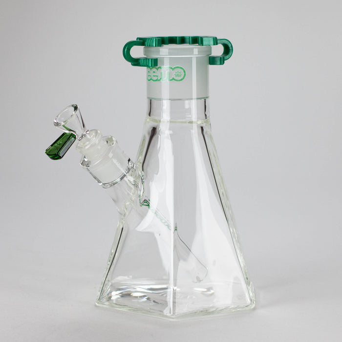 Preemo | 8" Hexagonal Beaker Base – 7mm Thick Geometric Glass [P028] Bongs preemo GREEN