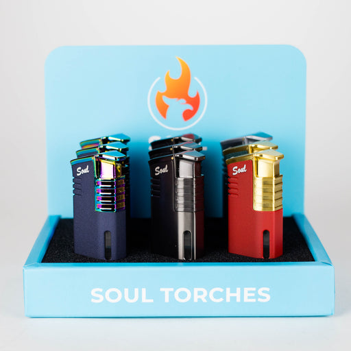 Soul Torches | Multi Color Torch lighter - 9 Count Display [1808] Lighters Canadian Distributor