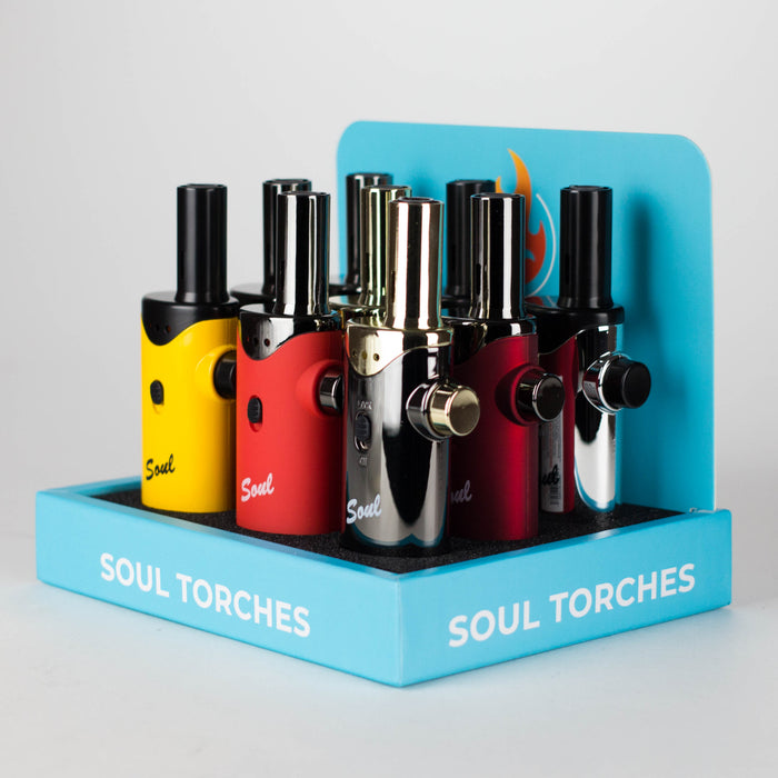 Soul Torches | Multi Color Torch lighter - 9 Count Display [1814] Lighters Canadian Distributor