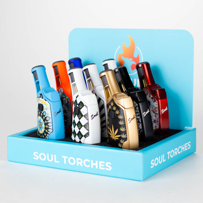 Soul Torches | Multi Color Torch lighter - 9 Count Display [1813] Lighters Canadian Distributor