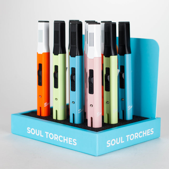 Soul Torches | Multi-Color Refillable Torch Lighter – 12 Count Display [1816] Lighters Canadian Distributor