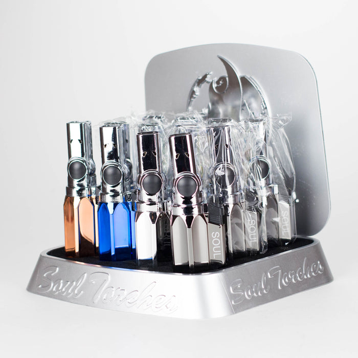 Soul Torch | 4 Jet Flames Torch Lighter – 12 Count Display [15169] | Rotatable Angle Nozzle Lighters Canadian Distributor