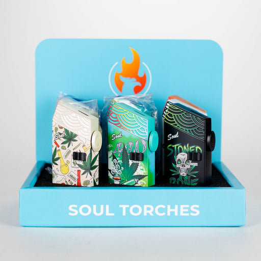 Soul Torches | Multi Color Torch lighter - 9 Count Display [1806] Lighters Canadian Distributor