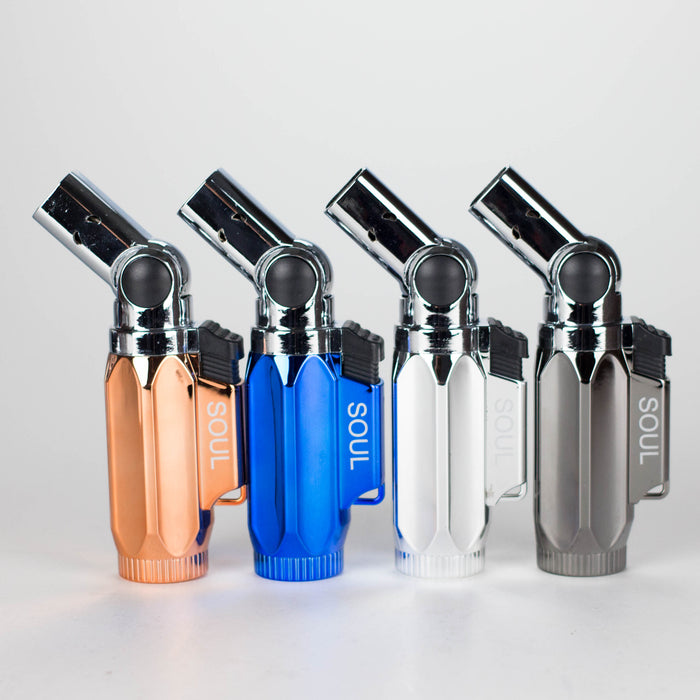 Soul Torch | 4 Jet Flames Torch Lighter – 12 Count Display [15169] | Rotatable Angle Nozzle Lighters Canadian Distributor