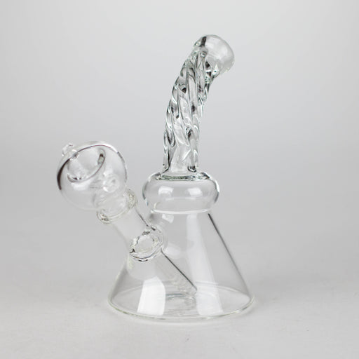 6" Twist Neck Glass Bong with Water Diffuser | 14mm Bowl Joint | Stemless Design Bongs Bongzie Smokes