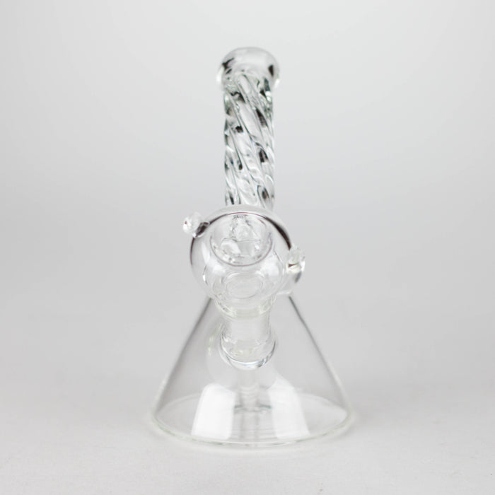 6" Twist Neck Glass Bong with Water Diffuser | 14mm Bowl Joint | Stemless Design Bongs Bongzie Smokes