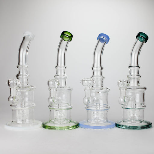 11" Glass Bong with Water Diffuser | 14mm Bowl Joint | Stemless Design Bongs Bongzie Smokes