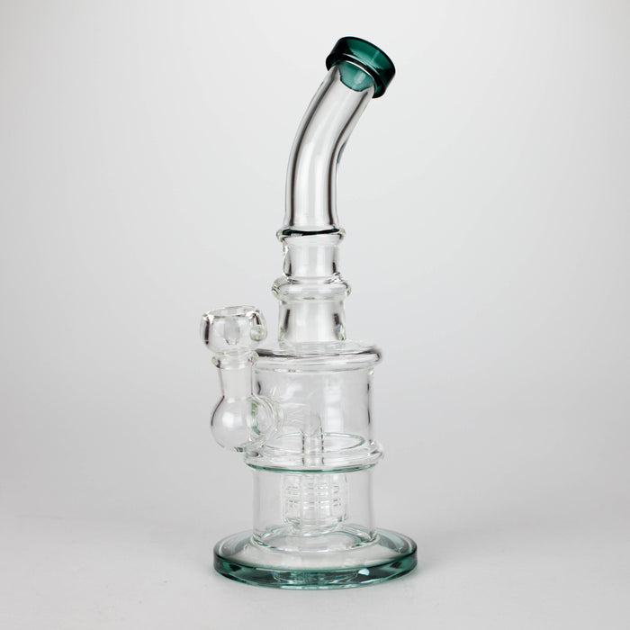 11" Glass Bong with Water Diffuser | 14mm Bowl Joint | Stemless Design Other Shaped Bong Bongzie Smokes Dark Green