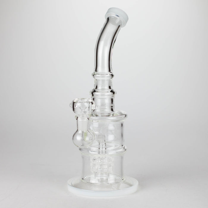 11" Glass Bong with Water Diffuser | 14mm Bowl Joint | Stemless Design Other Shaped Bong Bongzie Smokes White