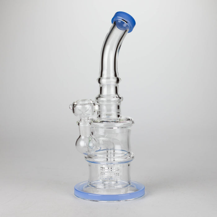 11" Glass Bong with Water Diffuser | 14mm Bowl Joint | Stemless Design Other Shaped Bong Bongzie Smokes Blue