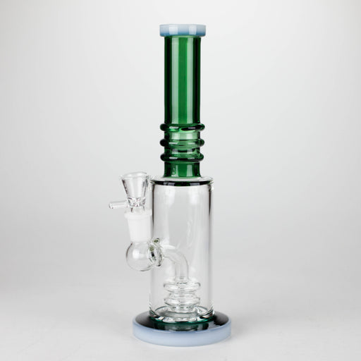 11" Colour Tube Glass Bong with Water Diffuser | 14mm Bowl Joint | Stemless Design Bongs Bongzie Smokes Green