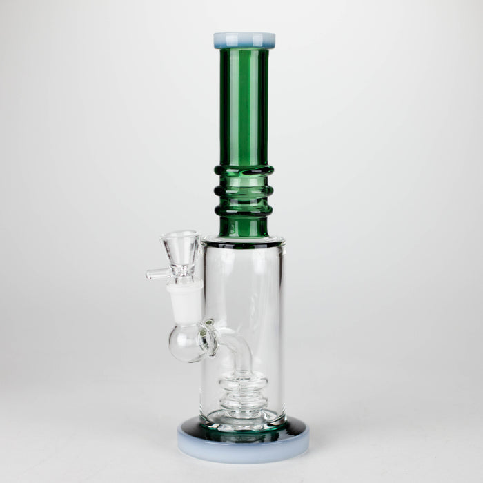 11" Colour Tube Glass Bong with Water Diffuser | 14mm Bowl Joint | Stemless Design Glass Bong Bongzie Smokes Green