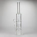 16" Color accented double percolator glass bong Glass Bong Bongzie Smokes WHITE