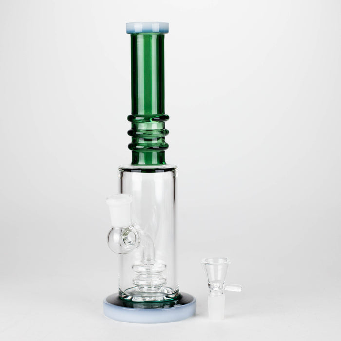 11" Colour Tube Glass Bong with Water Diffuser | 14mm Bowl Joint | Stemless Design Glass Bong Bongzie Smokes