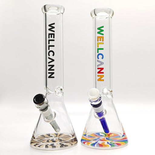 14" 7mm Psychedelic Thickened Beaker Glass Bong Bongs Super Supplys Inc