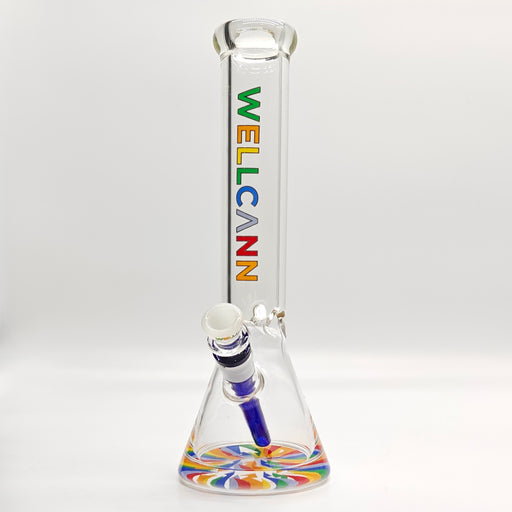 14" 7mm Psychedelic Thickened Beaker Glass Bong Bongs Super Supplys Inc Rainbow
