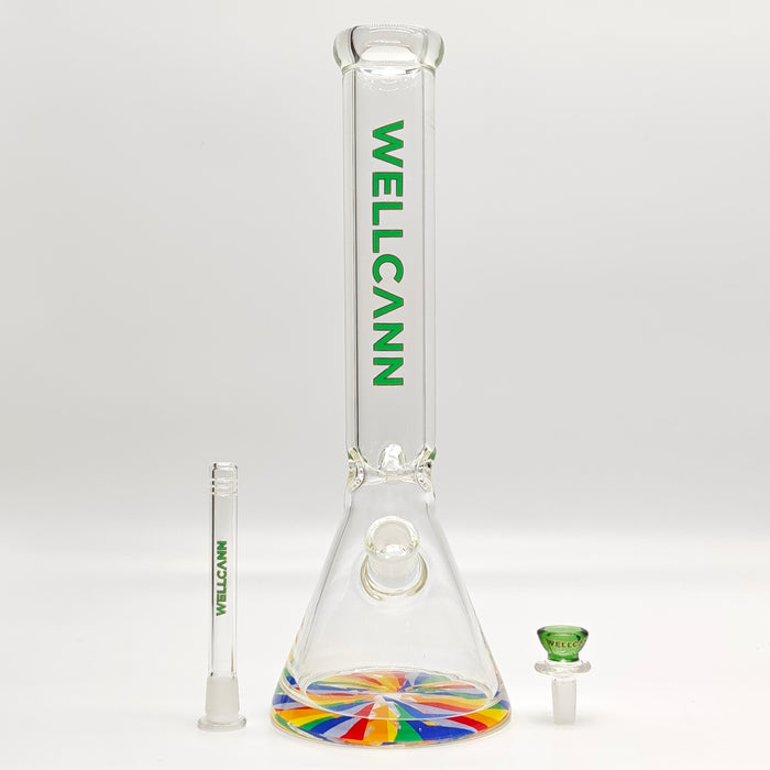 Wellcan | 15" 7mm Psychedelic Thickened Beaker Glass Bong Glass Bong Super Supplys Inc