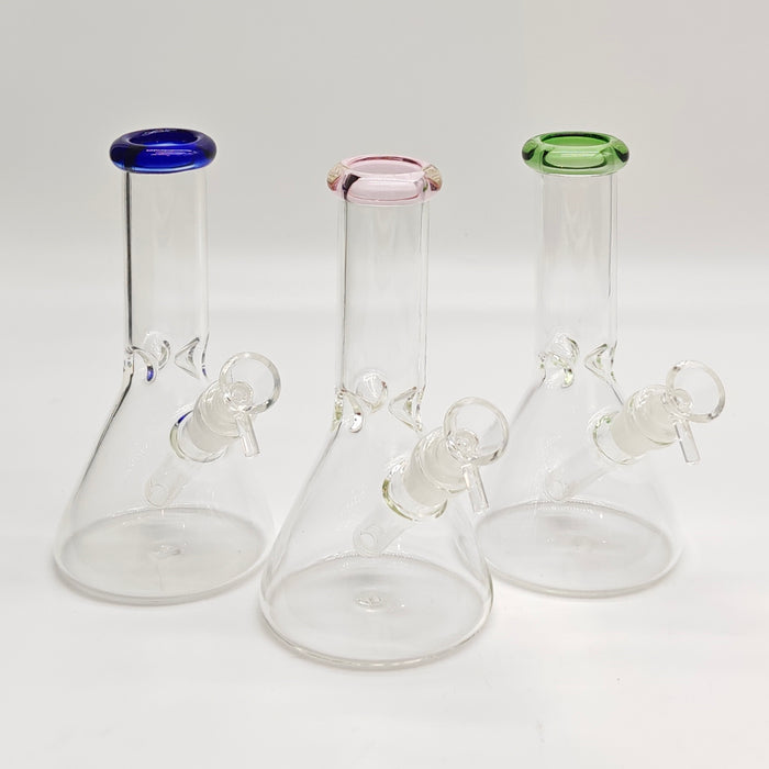 8" Color 4mm Beaker Glass Bong Glass Bong Super Supplys Inc