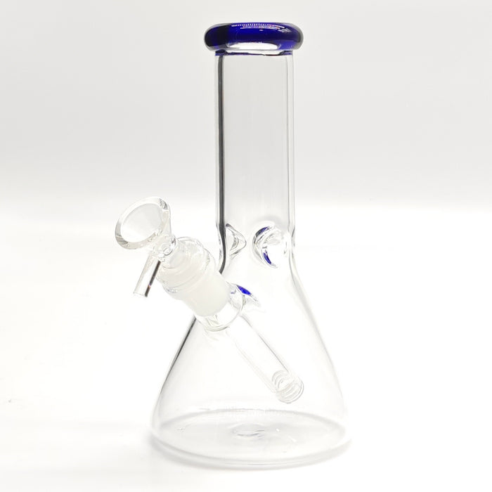 8" Color 4mm Beaker Glass Bong Glass Bong Super Supplys Inc Blue