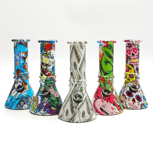 6" Hydrographic Beaker Waterpipe 10Pcs/Box Bongs Super Supplys Inc