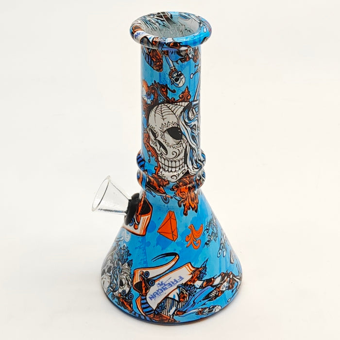 6" Hydrographic Beaker Waterpipe - 10-Piece Box Glass Bong Super Supplys Inc