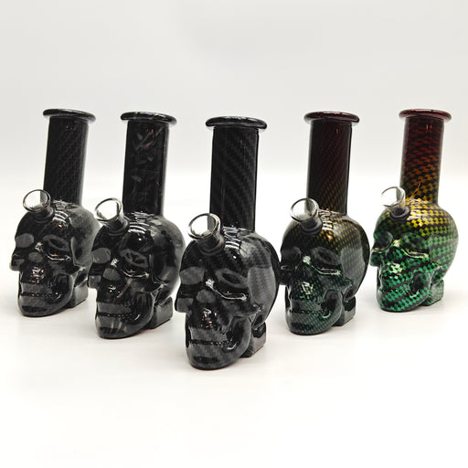 6" Carbon Fiber Skull Beaker Waterpipe 10Pcs/Box Bongs Super Supplys Inc