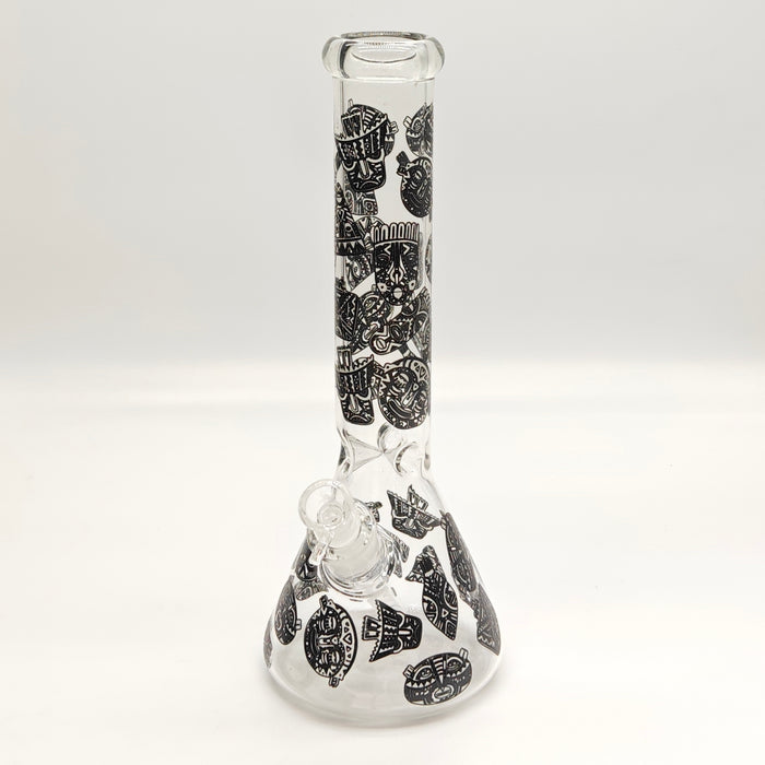 14" Glow in the dark 5mm Beaker Glass Bong Glass Bong Super Supplys Inc F