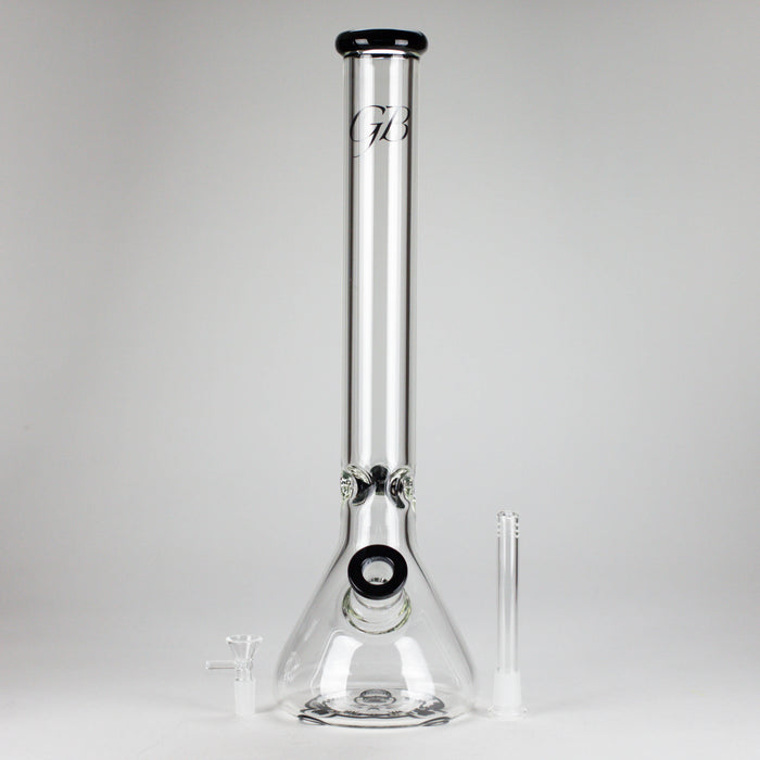 GB | 17" Tall Color Accented Beaker Bong – Slim Straight Tube with Downstem and Bowl Glass Bong RMG WHOLESALE