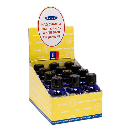 Satya Californian White Sage 25ml Fragrance Oil Display of 12 Maple Craft Inc