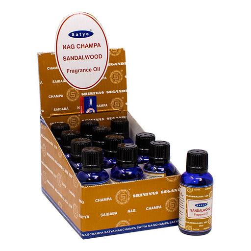 Satya Sandalwood 25ml Fragrance Oil Display of 12 Maple Craft Inc