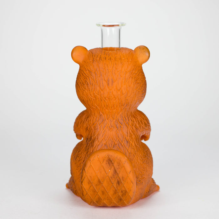 9" Arsenal Beaver Buddy Waterpipe – Brown [SMKZ184] Resin · Silicone · Plastic Bong Canadian Distributor
