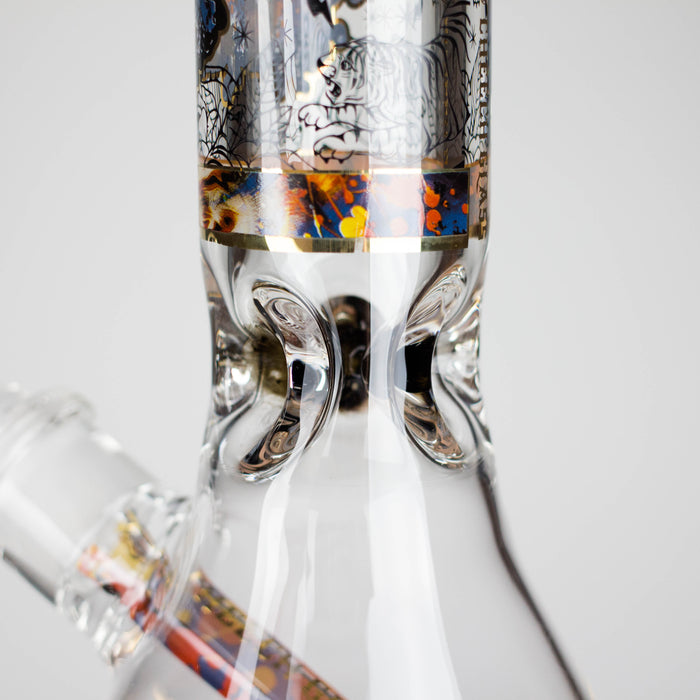 Cheech | 13″ Tiger Decal Beaker Bong – CA-050 Glass Bong Smoking Cat Distribution